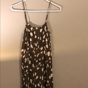 Floral green pant dress